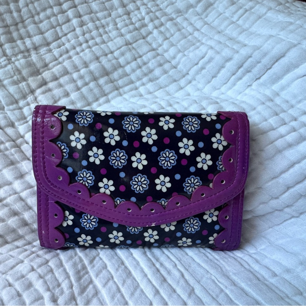 Vera Bradley Purple and Black Floral Wallet